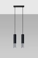 Lampy sufitowe - Sollux Lighting Lampa wisząca LOOPEZ 2 czarny/chrom - miniaturka - grafika 1