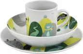 Miseczki i talerzyki dla dzieci - Lubiana Zestaw naczyń dla dzieci Domek misia zielony porcelanowy - miniaturka - grafika 1