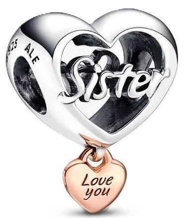 Charms Pandora 782244C00 Serce „Kocham Cię Siostro”