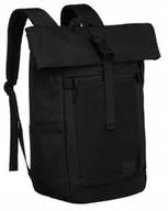 Plecaki - Czarny sportowy plecak typu roll-top na regulowanych szelkach - Peterson - miniaturka - grafika 1