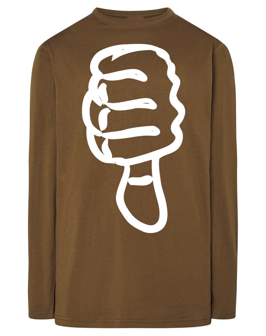 Longsleeve męski nadruk KCIUK W DÓŁ r.XS