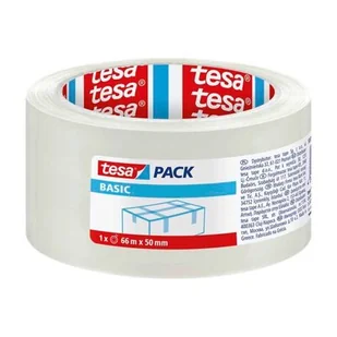 Tesa Taśma pakowa TESAPACK Basic 66m x 50mm - transparent AA078TES - Taśmy klejące - miniaturka - grafika 1