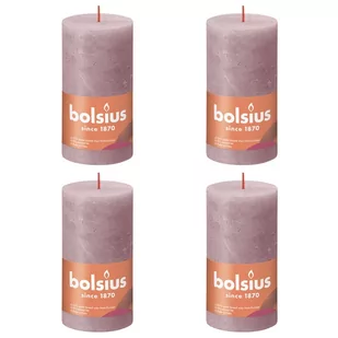 Bolsius Świece pieńkowe Shine, 4 szt., 130x68 mm, popielaty róż - Świece - miniaturka - grafika 1
