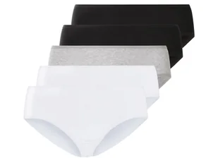 esmara® Figi damskie z bawełną, 5 pary (XXL (52-54), Czarny/ szary/ biały) - Majtki damskie - miniaturka - grafika 1