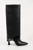 Kozaki damskie - Karl Lagerfeld kozaki skórzane DEBUTANTE damskie kolor czarny na szpilce KL32081 - miniaturka - grafika 1