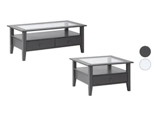 Inter Link Stolik kawowy ze szkłem bezpiecznym i szufladami. - Ławy i stoliki kawowe - miniaturka - grafika 1
