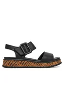 Sandały damskie - Rieker Sandały W0800-00 Czarny - miniaturka - grafika 1