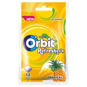 Gumy do żucia, lizaki, dropsy - Orbit Refreshers Tropical Bezcukrowa guma do żucia 26 g (12 sztuk) - miniaturka - grafika 1