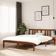 Łóżka - Lumarko Rama łóżka, miodowy brąz, lite drewno, 140x190 cm - miniaturka - grafika 1