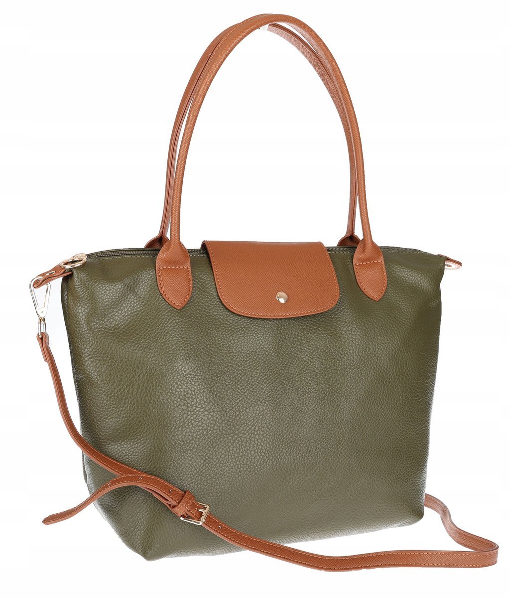 Torebka Damska Shopperka Pojemna A4 Modna Torba Listonoszka PU682 Zielona