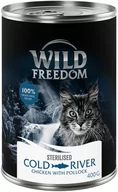 Mokra karma dla kotów - Wild Freedom Adult Sterilised, 6 x 400 g - bez zbóż - Cold River - czarniak i kurczak - miniaturka - grafika 1