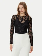 Bluzki damskie - Morgan Bluzka 242-TENDRE Czarny Slim Fit - miniaturka - grafika 1
