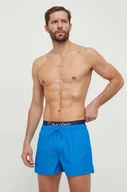 Stroje kąpielowe - Calvin Klein szorty kąpielowe kolor niebieski - miniaturka - grafika 1