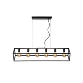 Lampy sufitowe - Lucide Lampa wisząca Fabian metalowy klosz 6-punktowa - miniaturka - grafika 1