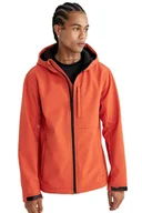 Kurtki męskie - DEFACTO MĘSKA KURTKA SOFTSHELL Z KAPTUREM POMARAŃCZOWA L 5DA - miniaturka - grafika 1