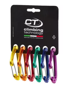 Climbing Technology Fly-Weight Evo Carabiner 6-Pack, mix colours 2021 Karabinki niezakręcane 2C43900999CTSTP - Sprzęt wspinaczkowy - miniaturka - grafika 1
