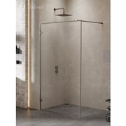 Kabiny prysznicowe - New Trendy EXK-3512 KABINA AVEXA GUNMETAL BRUSHED WALK-IN 100x200 CZYSTE 6mm ACTIVE SHIELD - miniaturka - grafika 1