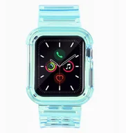 Akcesoria do smartwatchy - Silikonowa opaska pasek bransoleta bransoletka etui Strap Light Set do zegarka Apple Watch 44 mm - niebieska - miniaturka - grafika 1