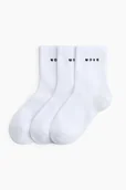 Skarpetki dla dzieci - H & M - 3-pack sports socks - Biały - H&M - miniaturka - grafika 1