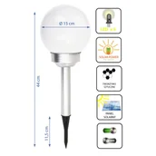 Lampy ogrodowe - Saska Garden Saska Garden kula mleczna lampa solarna 15x44CM 1034027 - miniaturka - grafika 1