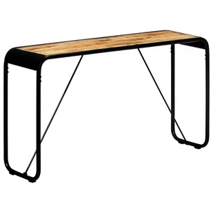 vidaXL Stolik konsola 140x35x76 cm lite surowe drewno mango 247869 - Konsole i sekretarzyki - miniaturka - grafika 1