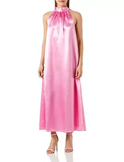 Sukienki - Vila Damska sukienka Visittas z kołnierzem maxi Dress-Noos, Begonia Pink, 34 - grafika 1