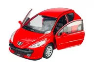 Samochody i pojazdy dla dzieci - WELLY PEUGEOT 207 CZERWONY 1:34 SAMOCHÓD NOWY METALOWY MODEL - miniaturka - grafika 1