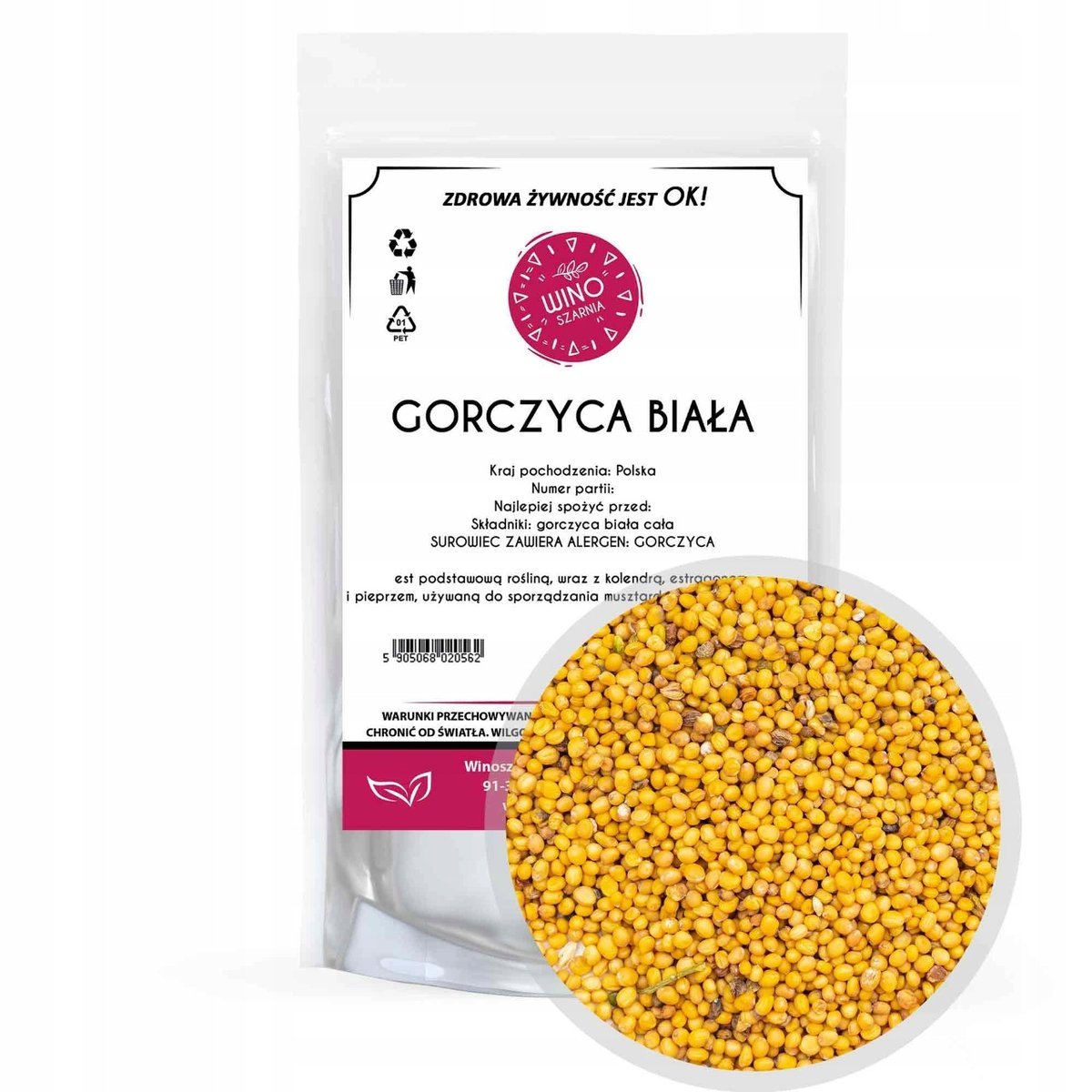 Gorczyca Biała Ziarno - 500g 0,5kg