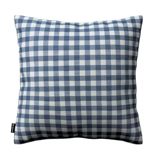 Dekoria Poszewka Kinga na poduszkę granatowo biała kratka 1,5x1,5cm) 43 × 43 cm Quadro 100-136-01 - Poszewki na poduszki - miniaturka - grafika 1