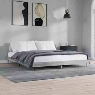 vidaXL Rama łóżka, szary dąb sonoma, 180x200cm materiał drewnopochodny - Łóżka - miniaturka - grafika 1