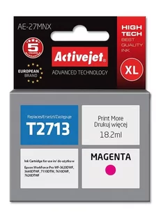 ActiveJet Tusz AE-27MNX (do drukarki Epson, zamiennik 27XL T2713 supreme 18,2ml magenta Chip) EXPACJAEP0268 - Tusze zamienniki - miniaturka - grafika 1