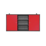 Pozostałe wyposażenie warsztatu - JAN NOWAK Szafka garażowa wisząca BEN, 1200 x 600 x 200 mm: antracytowo-czerwona - miniaturka - grafika 1