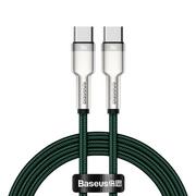 Kable USB - Baseus Cafule Metal Data kabel USB Typ C - USB Typ C 100 W (20 V / 5 A) Power Delivery 1 m zielony (CATJK-C06) - miniaturka - grafika 1
