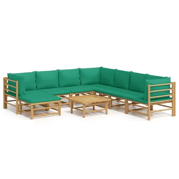 Zestaw wypoczynkowy ogrodowy BAMBOO - Zielony, 55x65x30 cm