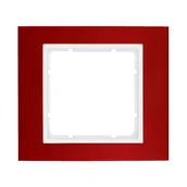 Klawisze i ramki - Hager polo Ramka 1-krotna Berker B.3 alu czerwony/biały 10113022 10113022 - miniaturka - grafika 1