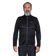 Bluzy męskie - Męska bluza polarowa Jack Wolfskin Kennett River Jacket black - S - miniaturka - grafika 1