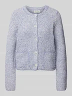 Swetry damskie - Kardigan o kroju slim fit z mieszanki bawełny z efektem melanżu - miniaturka - grafika 1