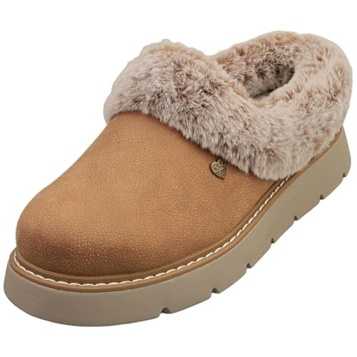 Skechers Damskie kapcie Keepsakes Lite Cozy Blend, Kasztan, 38.5 EU