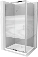 Kabiny prysznicowe - Mexen Apia kabina prysznicowa rozsuwana 130x70 cm, pasy, chrom + brodzik Flat - 840-130-070-01-20-4010 - miniaturka - grafika 1