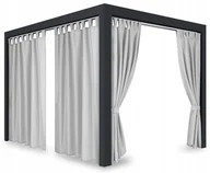 Zasłony - Zasłona ogrodowa wodoodporna, 155x200,do altany na taras, na szelkach szara, ZMOS-01 - miniaturka - grafika 1