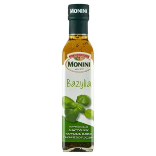 Monini Oliwa z Oliwek Extra Vergine Aromatyzowana Bazylia 250ml - - Oliwa - miniaturka - grafika 1