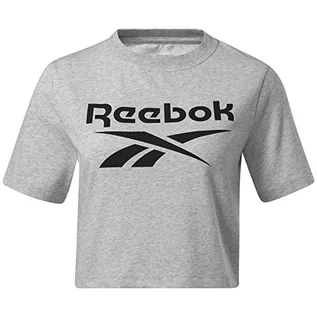 Koszulki i topy damskie - Reebok Damska koszulka RI BL Crop (krótki rękaw), średni szary wrzos, XL - grafika 1