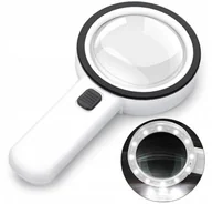Mikroskopy i lupy - LUPA SZKŁO POWIĘKSZAJĄCE DO CZYTANIA LED 3x DIODA LED NIEZAWODNA SOLIDNA - miniaturka - grafika 1