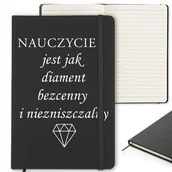 Notesy i bloczki - NOTES Z GUMKĄ 96 Stron Dla Nauczyciela NAUCZYCIEL JEST JAK DIAMENT Wzory - miniaturka - grafika 1