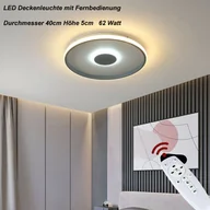 Lampy sufitowe - Lampa sufitowa LED Lampa sufitowa 9641YX, Ø 40 cm, 62W Pilot zdalnego sterowania Regulacja barwy światła/jasności Możliwość ściemniania Biała/czarna lakierowana metalowa rama A+ - miniaturka - grafika 1