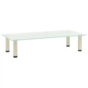 vidaXL Stojak pod TV, 80x35x17 cm, hartowane szkło mrożone - Szafki RTV - miniaturka - grafika 1