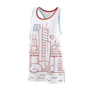 Wilson Damski tank top, CHI COTTON TANK Grau (White Heather) L - Koszulki i topy damskie - miniaturka - grafika 1