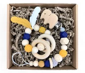 Gryzaki dla dzieci - Zawieszka do smoczka + gryzak, Ekologiczny zestaw prezentowy dla dziecka - miniaturka - grafika 1