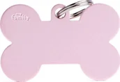 Odblaski i adresówki - Zawieszka Adresówka Identyfikator z grawerem dla psa i kota duża różowa kość XL - miniaturka - grafika 1
