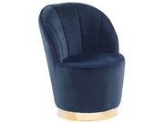 Fotele - Beliani Fotel welurowy niebieski ALBY - miniaturka - grafika 1